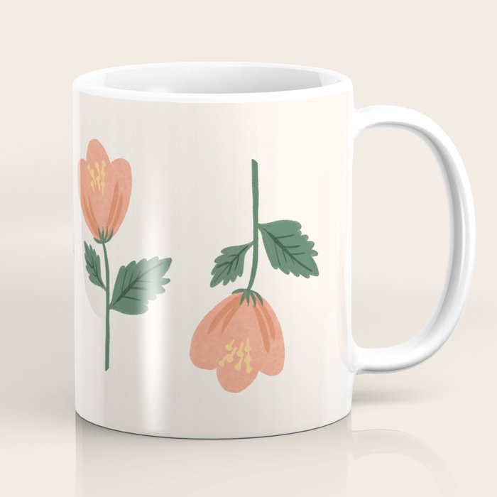 Pink Peony Pattern Coffee Mug Gallery Image 1