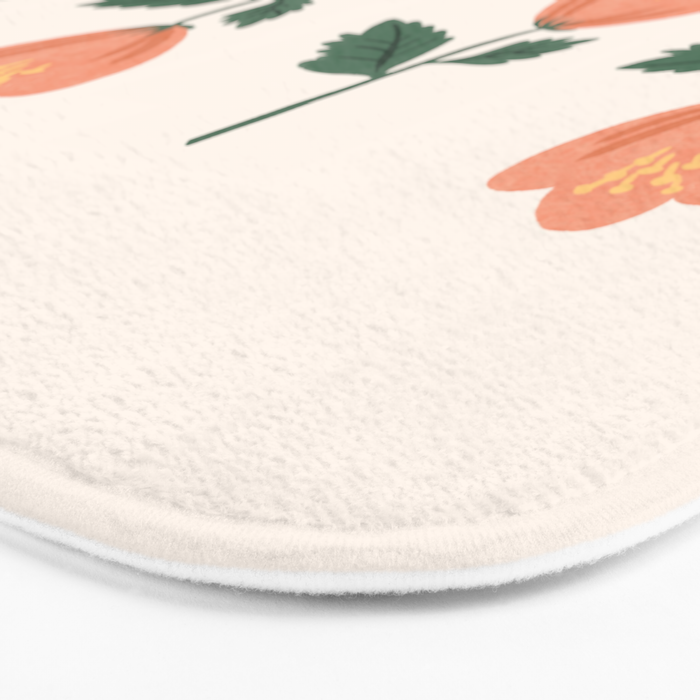 Pink Peony Pattern Bath Mat Gallery Image 3