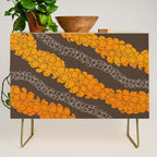 Hawaiian Puakenikeni lei on brown Credenza Gallery Image 1