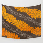 Hawaiian Puakenikeni lei on brown Wall Tapestry Gallery Image 4