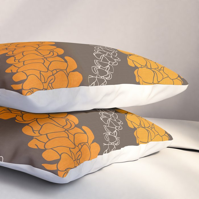 Hawaiian Puakenikeni lei on brown Pillow Sham Gallery Image 3