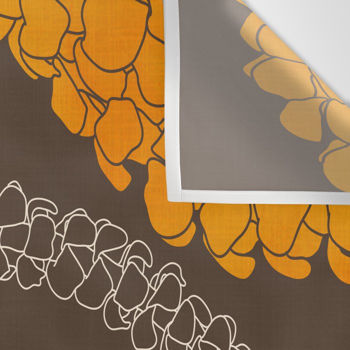 Hawaiian Puakenikeni lei on brown Wall Tapestry Gallery Image 3