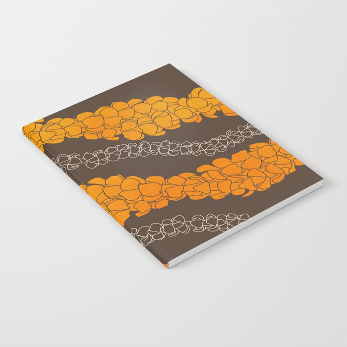 Hawaiian Puakenikeni lei on brown Notebook Gallery Image 2