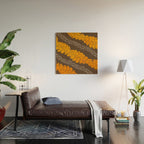 Hawaiian Puakenikeni lei on brown Wood Wall Art Gallery Image 2