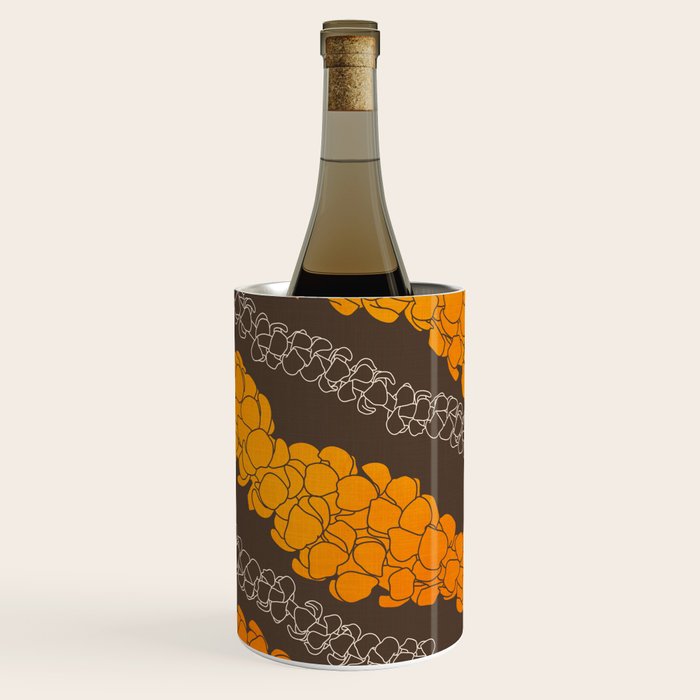Hawaiian Puakenikeni lei on brown Wine Chiller Gallery Image 1