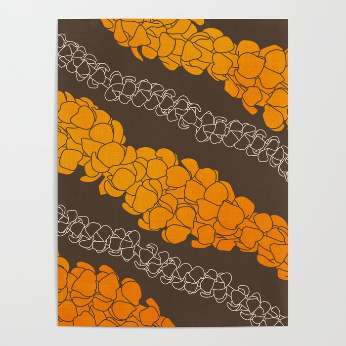 Hawaiian Puakenikeni lei on brown Poster Gallery Image 4