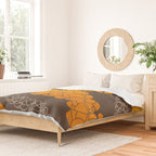 Hawaiian Puakenikeni lei on brown Duvet Cover Gallery Image 2