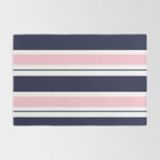 Blue Navy and Pink Stripes Rug Gallery Image 2