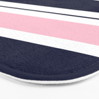 Blue Navy and Pink Stripes Bath Mat Gallery Image 3
