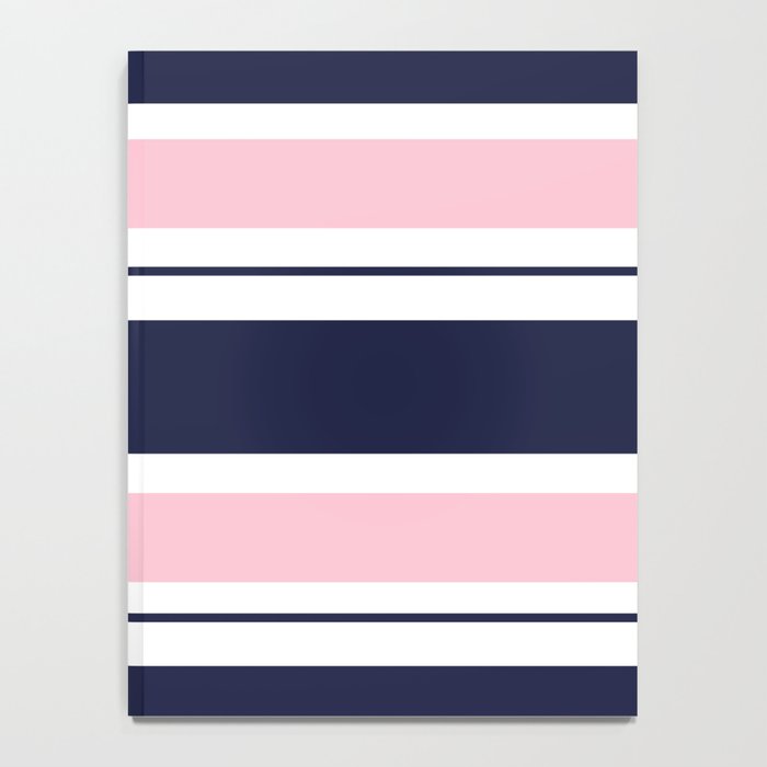 Blue Navy and Pink Stripes Notebook Gallery Image 4