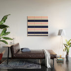 Blue Navy and Pink Stripes Wood Wall Art Gallery Image 2