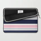 Blue Navy and Pink Stripes Laptop Sleeve Gallery Image 2