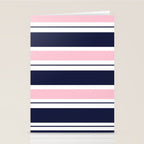 Blue Navy and Pink Stripes Stationery Card Gallery Image 2