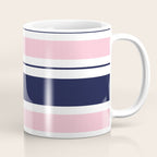 Blue Navy and Pink Stripes Coffee Mug Gallery Image 1
