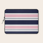Blue Navy and Pink Stripes Laptop Sleeve Gallery Image 1