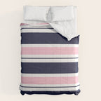 Blue Navy and Pink Stripes Comforter Gallery Image 6