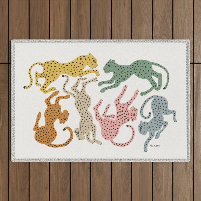 Rainbow Cheetah Outdoor Rug Gallery Image 1