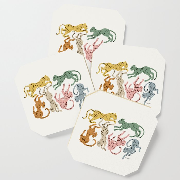 Rainbow Cheetah Coaster Gallery Image 1