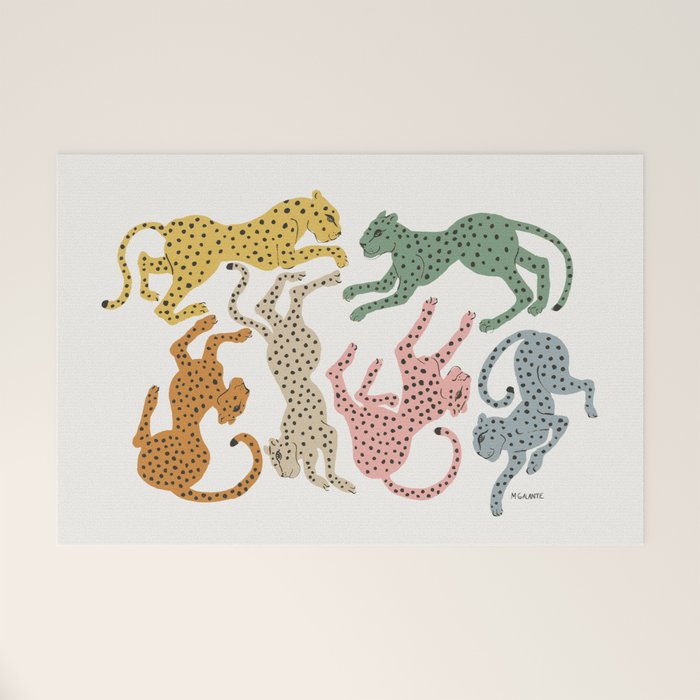 Rainbow Cheetah Welcome Mat Gallery Image 1