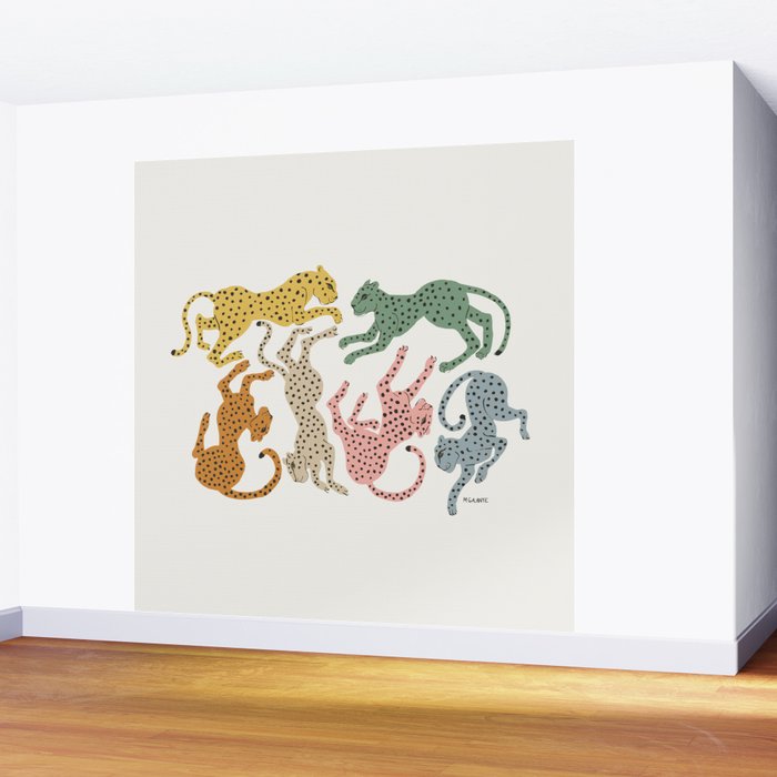 Rainbow Cheetah Wall Mural Gallery Image 2
