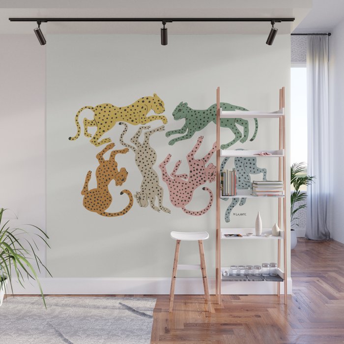 Rainbow Cheetah Wall Mural Gallery Image 1