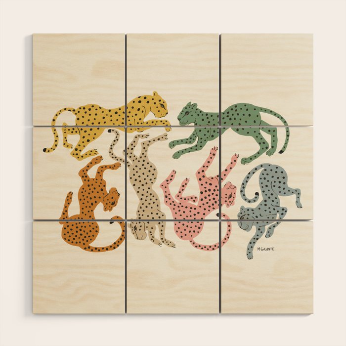 Rainbow Cheetah Wood Wall Art Gallery Image 1
