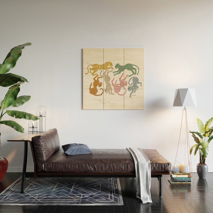 Rainbow Cheetah Wood Wall Art Gallery Image 2
