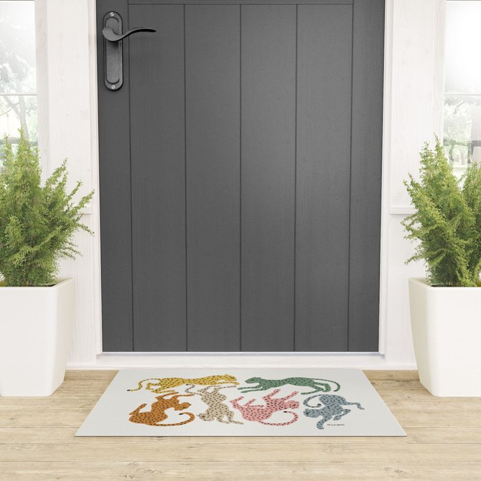 Rainbow Cheetah Welcome Mat Gallery Image 3
