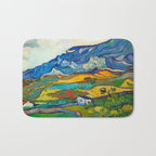 Les Alpilles, Mountain Landscape near South Reme Vincent van Gogh 1889 Bath Mat Gallery Image 1