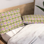 Mid-century Modern Pattern - Olive, Pink and Blue Pillow Sham Gallery Image 2
