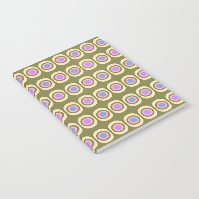 Mid-century Modern Pattern - Olive, Pink and Blue Notebook Gallery Image 2