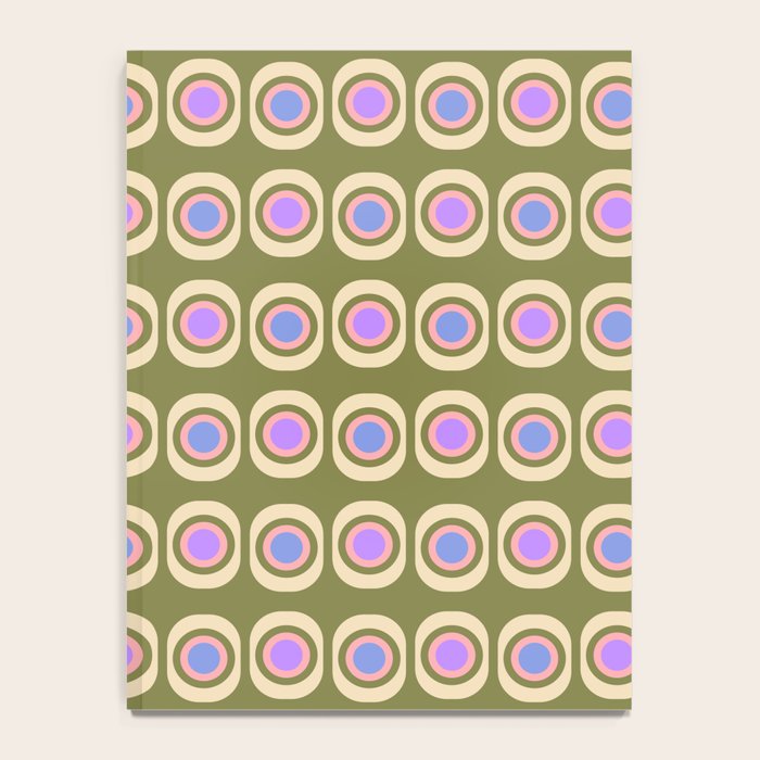 Mid-century Modern Pattern - Olive, Pink and Blue Notebook Gallery Image 4