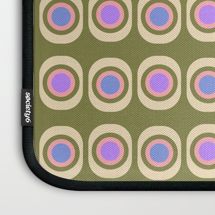 Mid-century Modern Pattern - Olive, Pink and Blue Laptop Sleeve Gallery Image 3