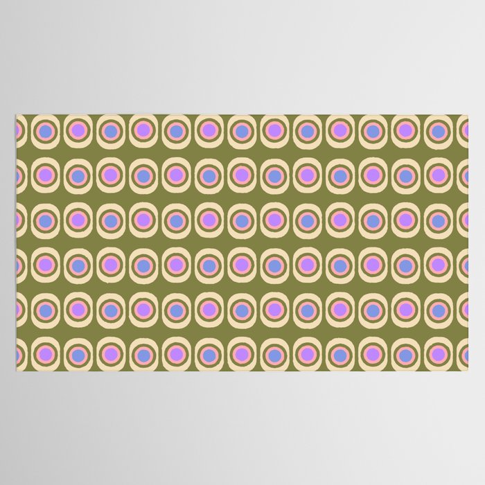 Mid-century Modern Pattern - Olive, Pink and Blue Tablecloth Gallery Image 2