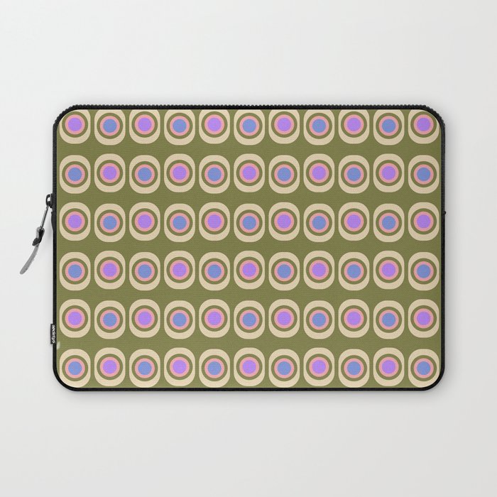Mid-century Modern Pattern - Olive, Pink and Blue Laptop Sleeve Gallery Image 1