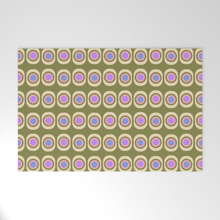 Mid-century Modern Pattern - Olive, Pink and Blue Welcome Mat Gallery Image 1