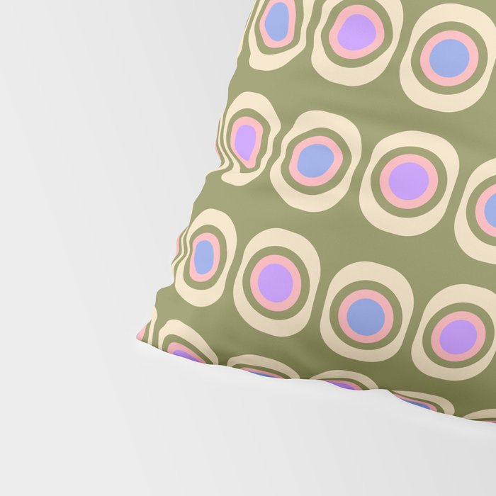 Mid-century Modern Pattern - Olive, Pink and Blue Pillow Sham Gallery Image 4