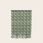 Retro Texture Geometric Squares And Circles Pattern No 5 Sage Green Black White Wall Hanging Gallery Image 1
