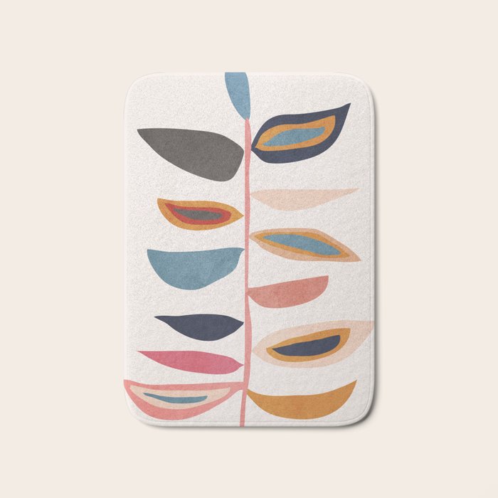 Abstract Plant Bath Mat Gallery Image 1