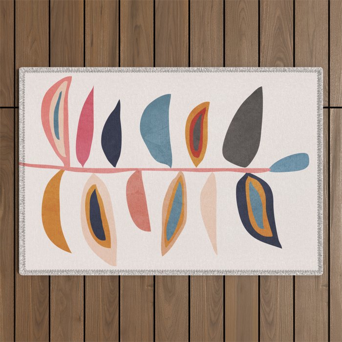 Abstract Plant Outdoor Rug Gallery Image 1