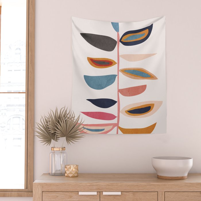 Abstract Plant Wall Tapestry Gallery Image 2