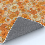 70s retro vintage daisies, flowers, orange, peach Rug Gallery Image 4