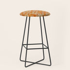 70s retro vintage daisies, flowers, orange, peach Stool Gallery Image 1