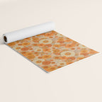 70s retro vintage daisies, flowers, orange, peach Yoga Mat Gallery Image 2