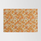 70s retro vintage daisies, flowers, orange, peach Rug Gallery Image 2