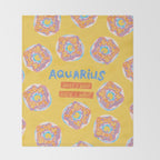 Aquarius Confidence in Buttercup Yellow | Zodiac Series Throw Blanket Gallery Image 2