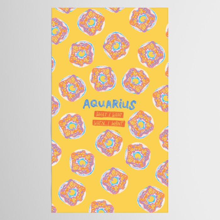 Aquarius Confidence in Buttercup Yellow | Zodiac Series Tablecloth Gallery Image 2