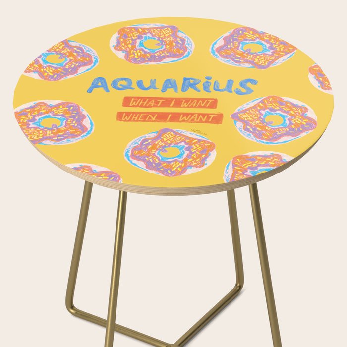 Aquarius Confidence in Buttercup Yellow | Zodiac Series Side Table Gallery Image 2
