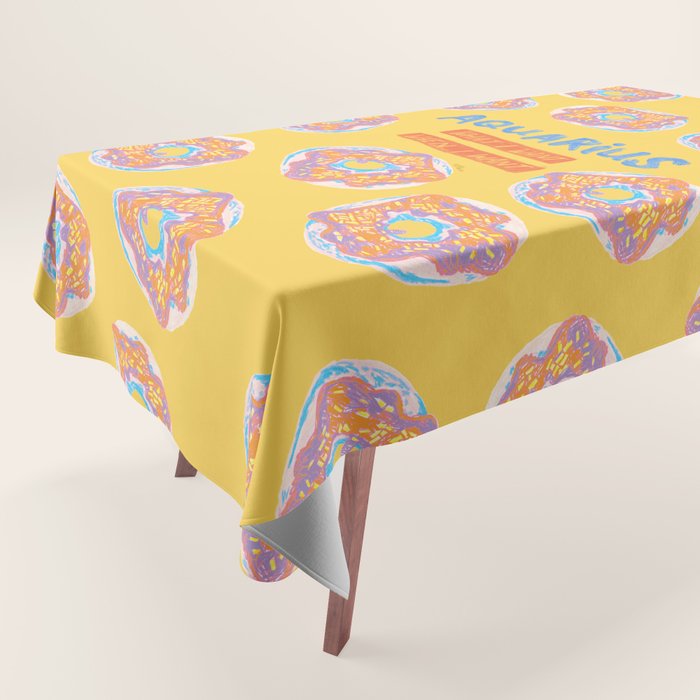 Aquarius Confidence in Buttercup Yellow | Zodiac Series Tablecloth Gallery Image 1
