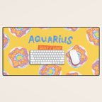 Aquarius Confidence in Buttercup Yellow | Zodiac Series Desk Mat Gallery Image 1